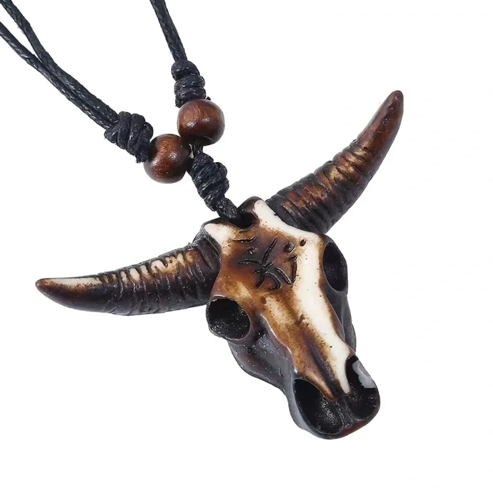 Vintage Style Ox Bullhead Pendant Necklace‎
